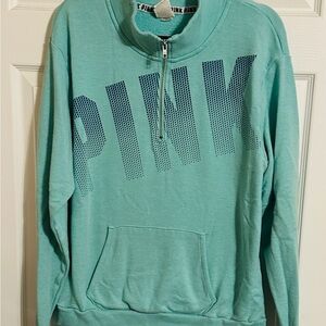 Victoria's Secret PINK Teal Half-Zip Sweatshirt